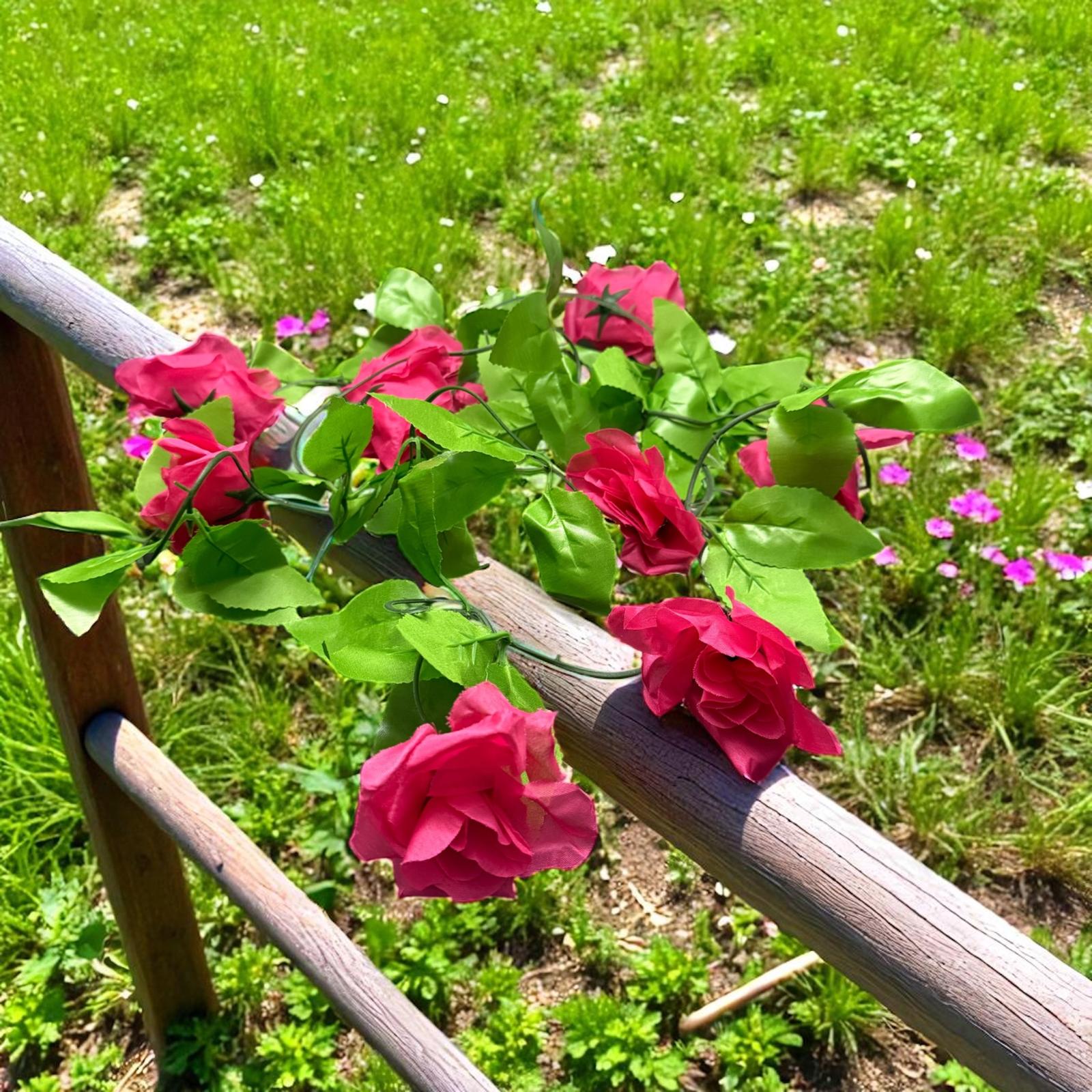 Guirnalda Rosa artificial 2.6m 9 rosas Estrealla Deco - Imagen 3