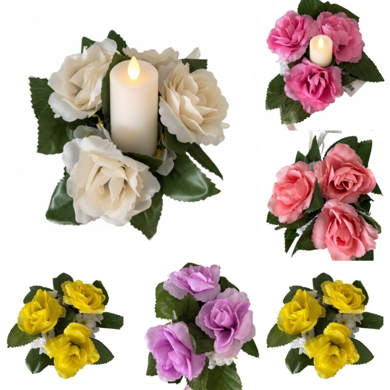 Centro de Mesa Floral Artificial Mini Rosa Estrella Deco