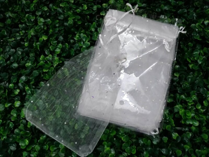 Bolsa de organza con brillo