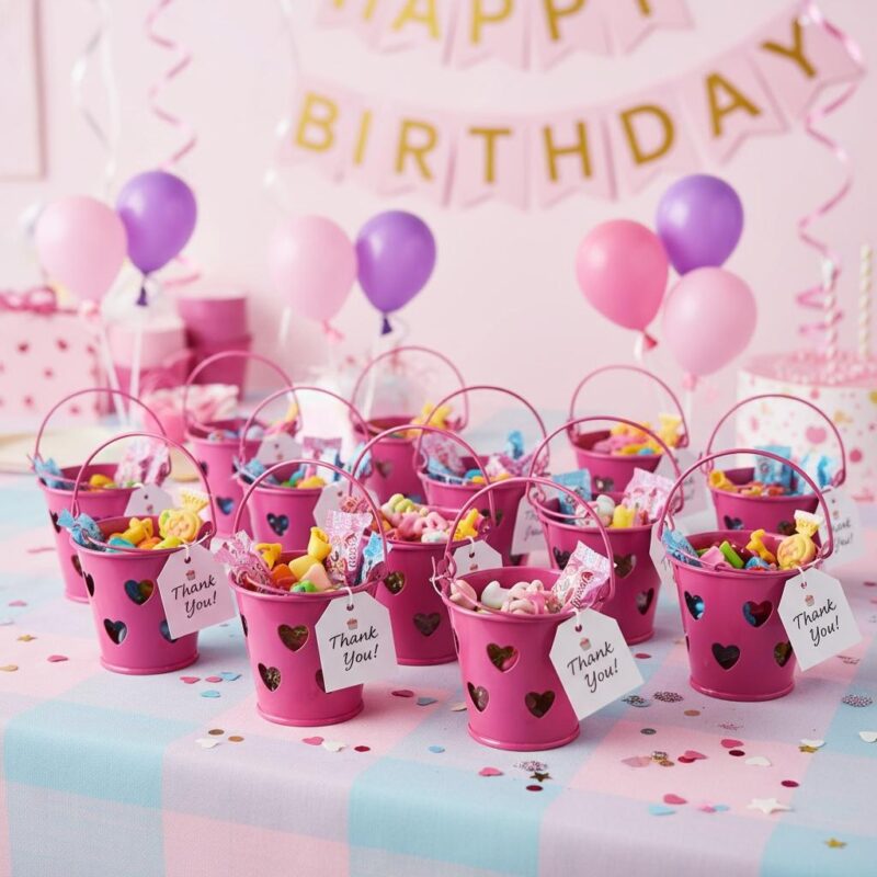 Souvenirs Mini Baldes Centro De Mesa Candy Bar 5cm
