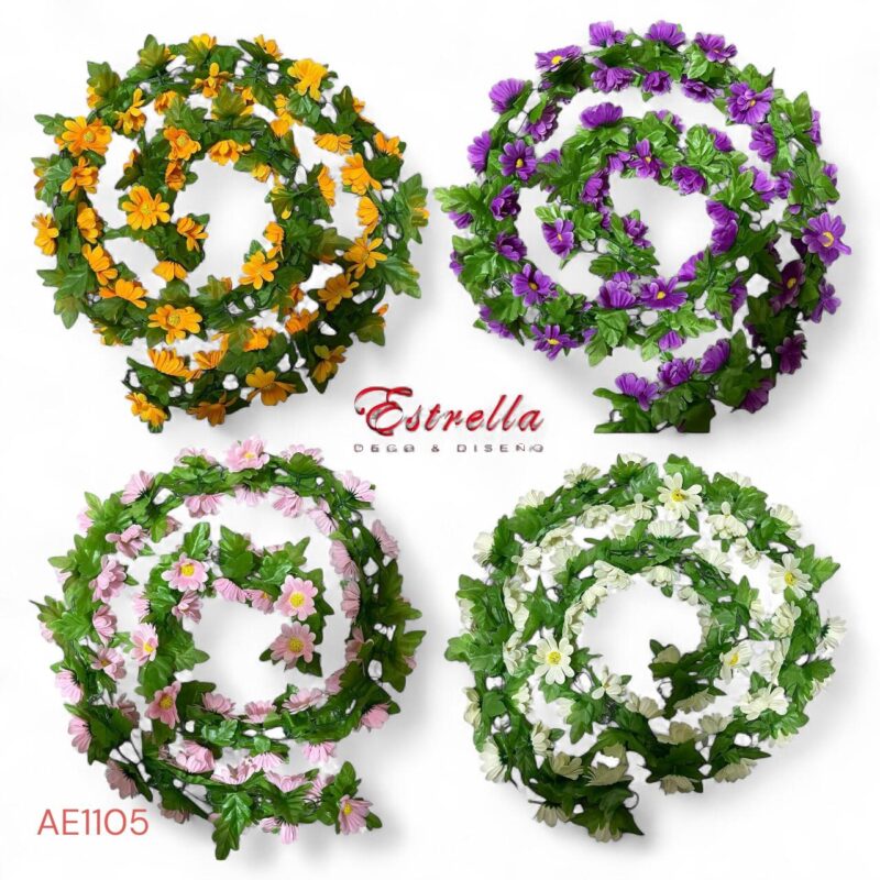 Guirnaldas margarita artificial x 60 flores 1.8m Estrella Deco