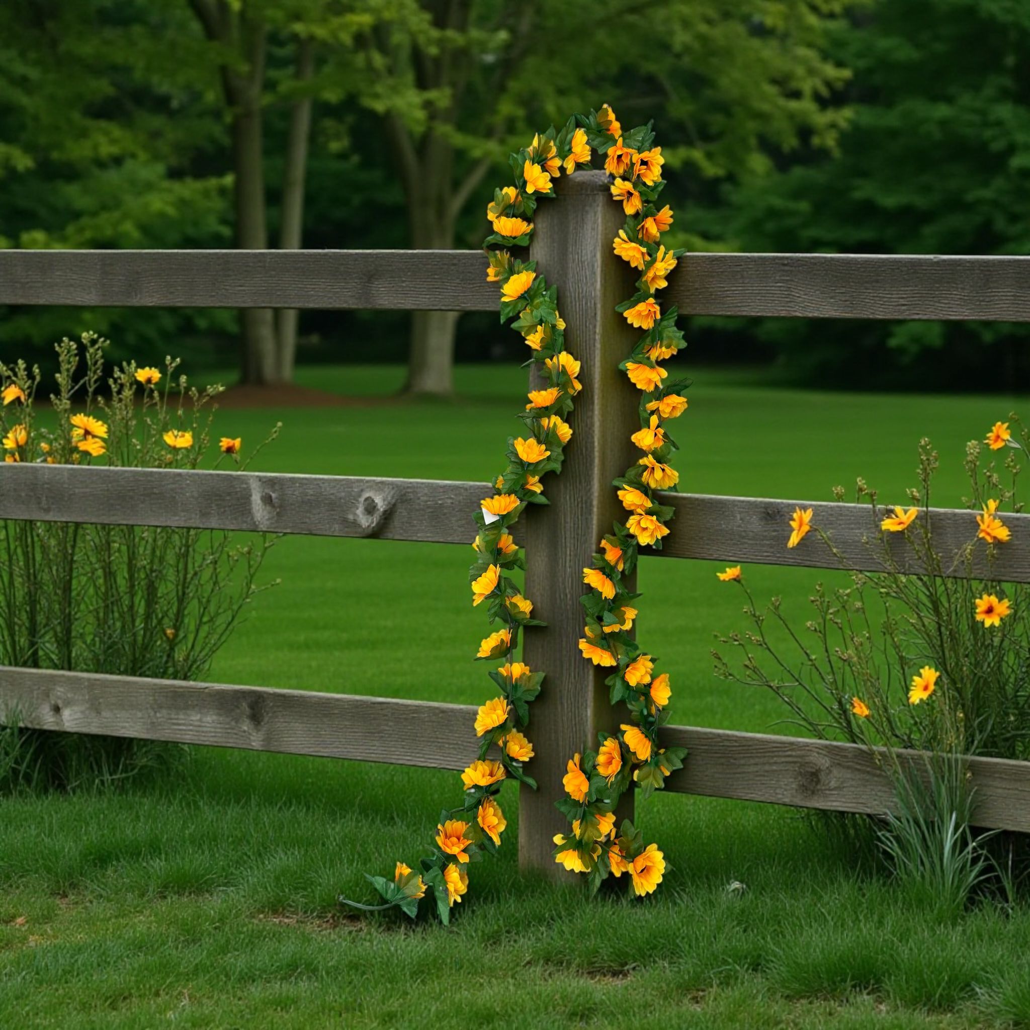 Guirnalda Girasol Artificial x 56 flores 2.1m Estrella Deco - Imagen 4
