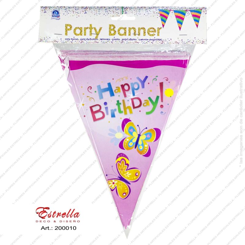 Banderines mariposa happy birthday