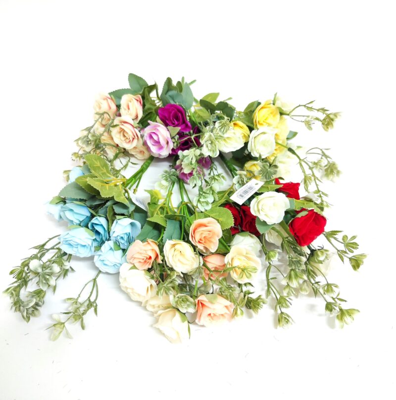 Ramo rosa artificial x10