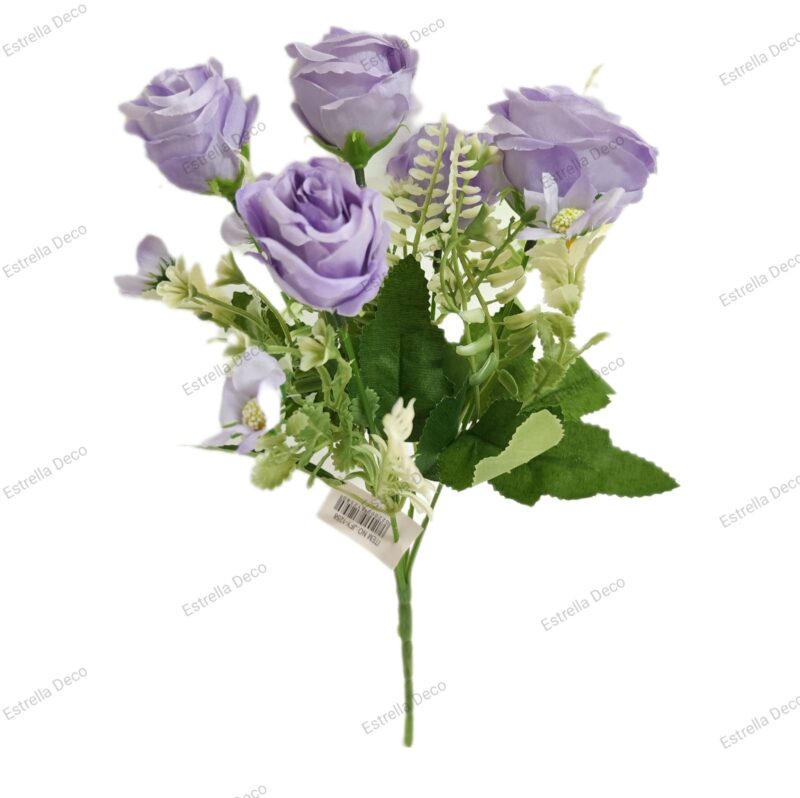 Ramo rosa artificial trae 5 rosas y 5 margaritas chicas - Imagen 9