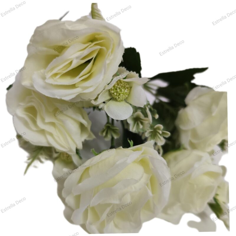 Ramo rosa artificial trae 5 rosas y 5 margaritas chicas - Imagen 3