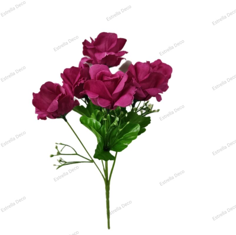 Ramo rosa artificial x 6 - Imagen 8