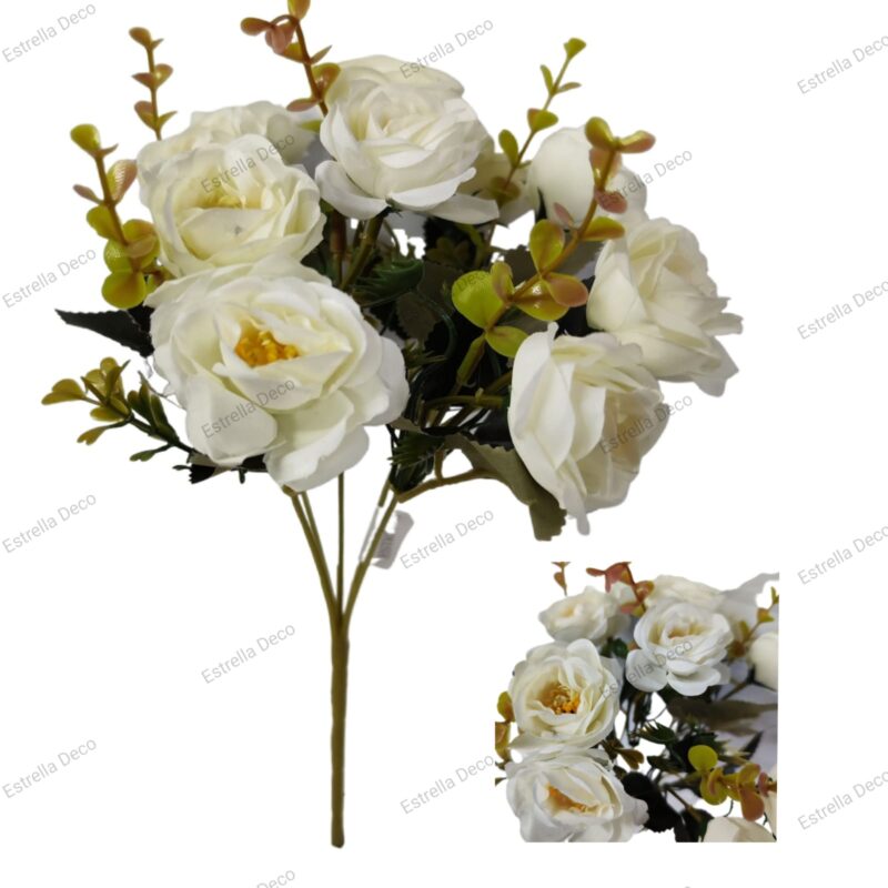 Ramo rosa artificial x 10 rosas - Imagen 3