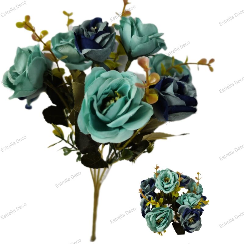 Ramo rosa artificial x 10 rosas - Imagen 2