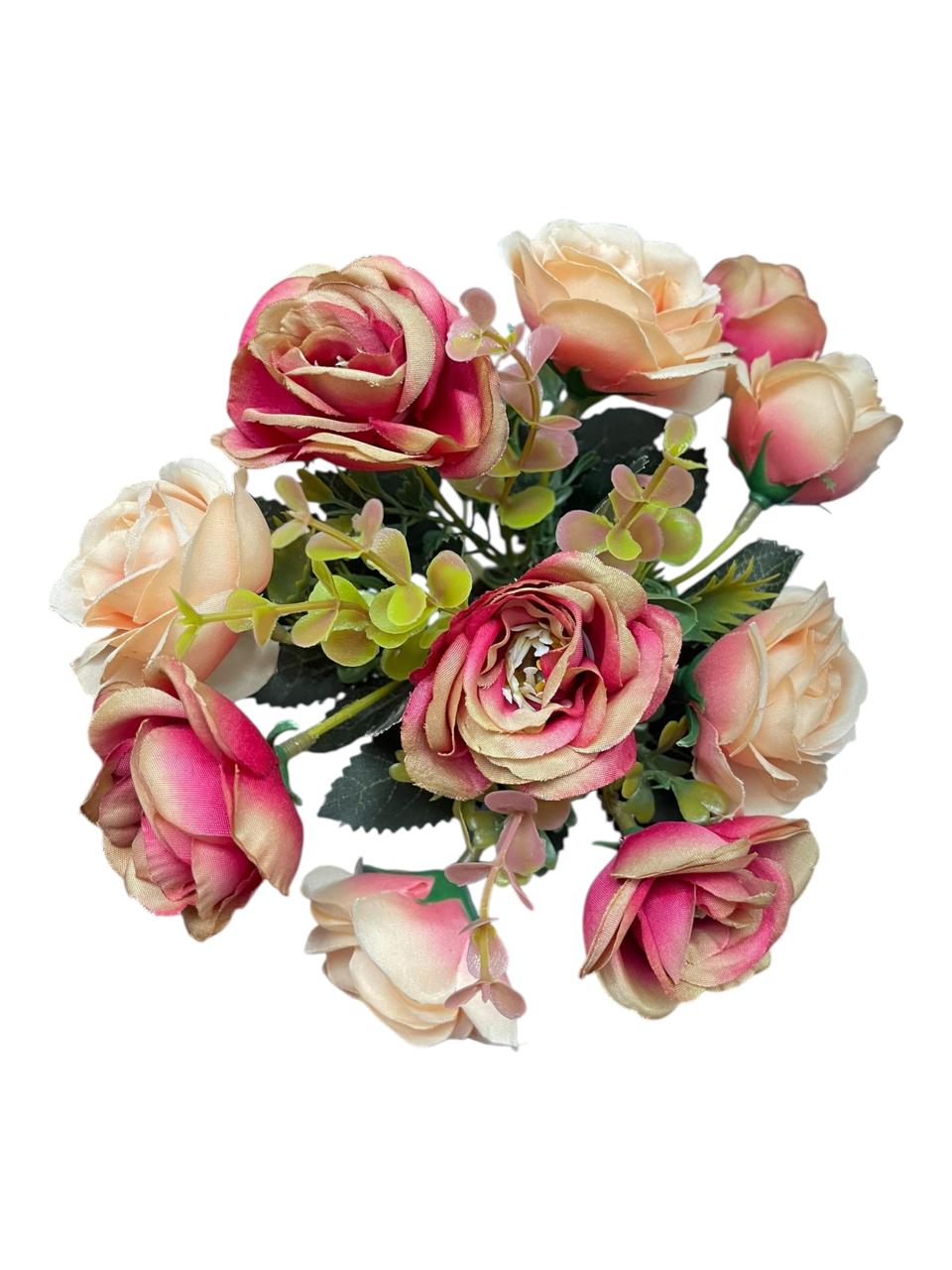 Ramo Rosa Artificial x 10 Flores Estrella Deco - Imagen 5