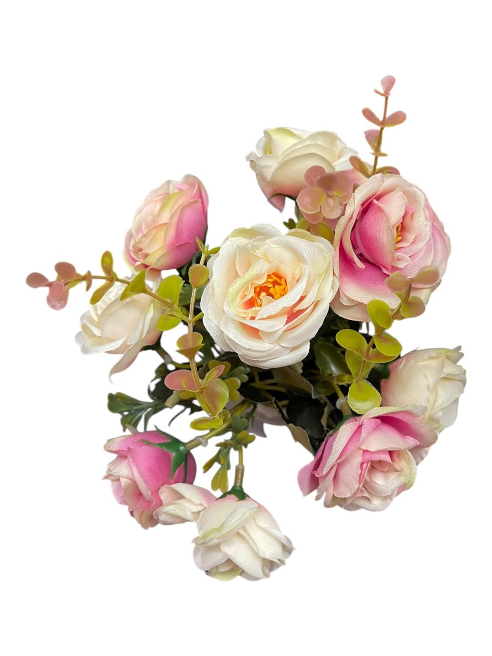 Ramo Rosa Artificial x 10 Flores Estrella Deco - Imagen 3