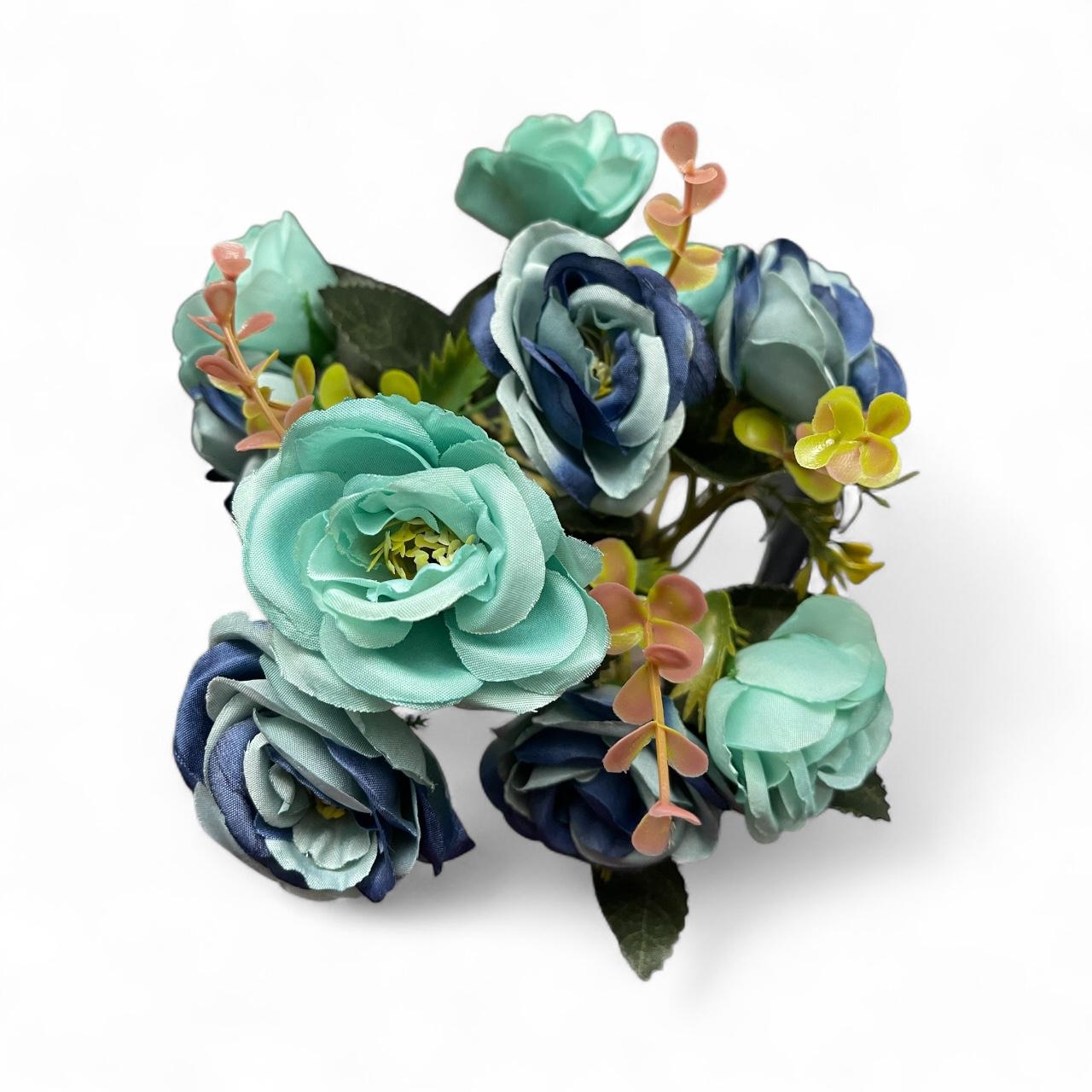 Ramo Rosa Artificial x 10 Flores Estrella Deco - Imagen 2