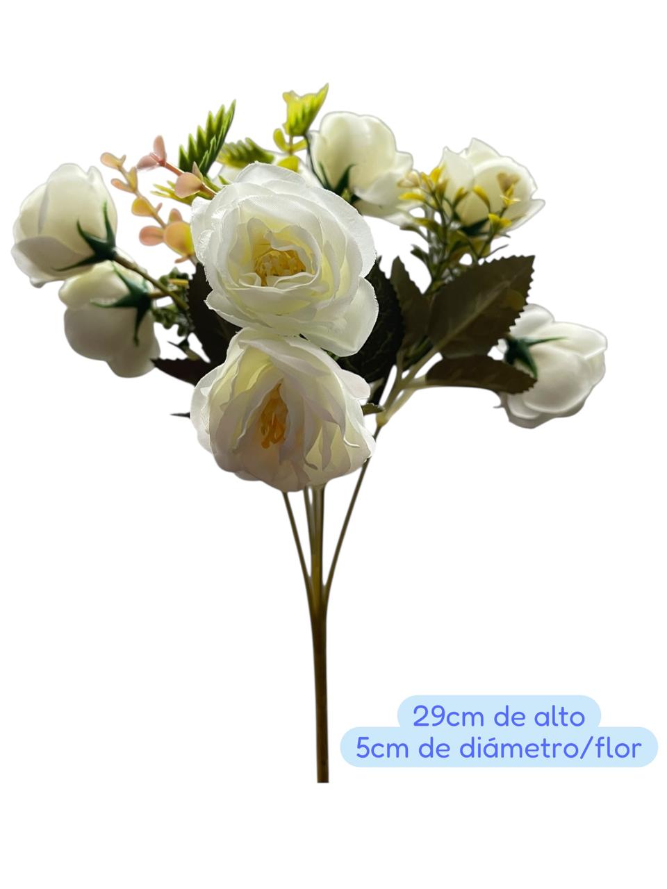 Ramo Rosa Artificial x 10 Flores Estrella Deco - Imagen 7