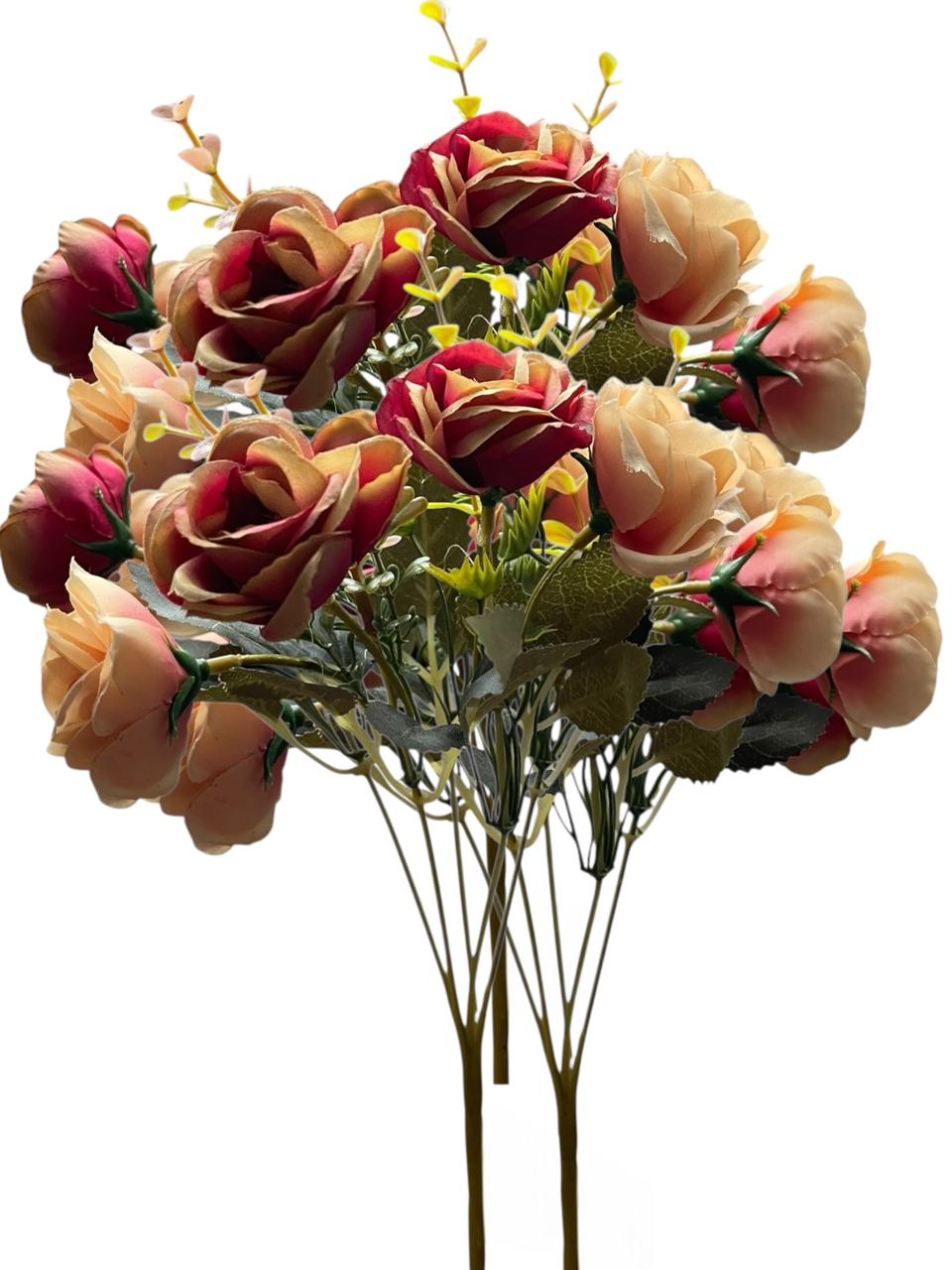 Ramo Rosa Artificial x 10 Flores Estrella Deco - Imagen 10