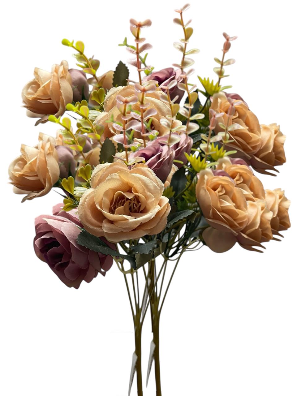 Ramo Rosa Artificial x 10 Flores Estrella Deco - Imagen 11