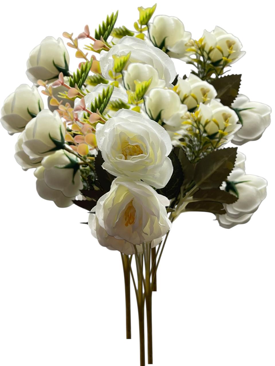 Ramo Rosa Artificial x 10 Flores Estrella Deco - Imagen 8