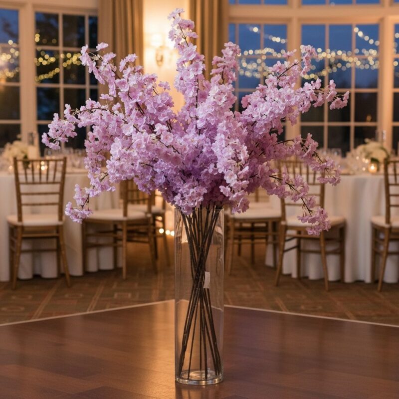 Vara Flor Cerezo Artificial Caida Decoración Eventos Sakura 1m