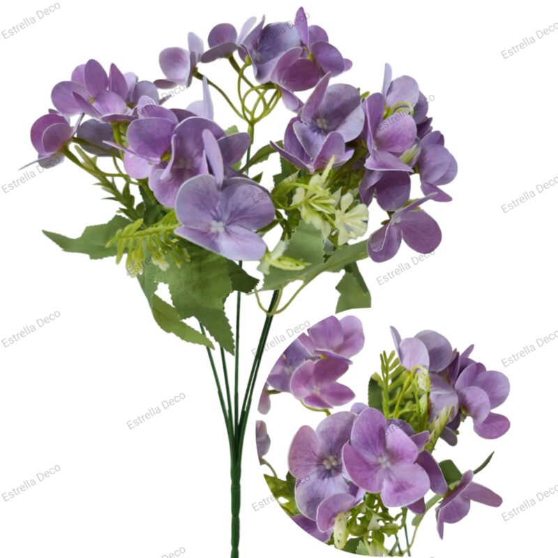 Ramo flor hortensia x35 flores PLASTIFICADO - Imagen 5