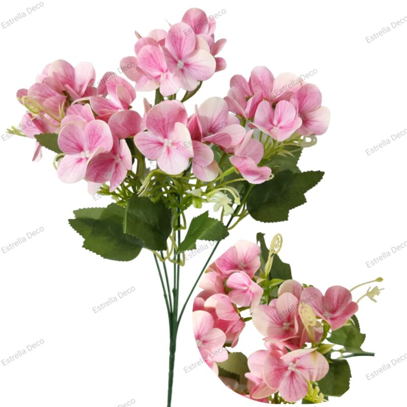 Ramo flor hortensia x35 flores PLASTIFICADO - Imagen 3