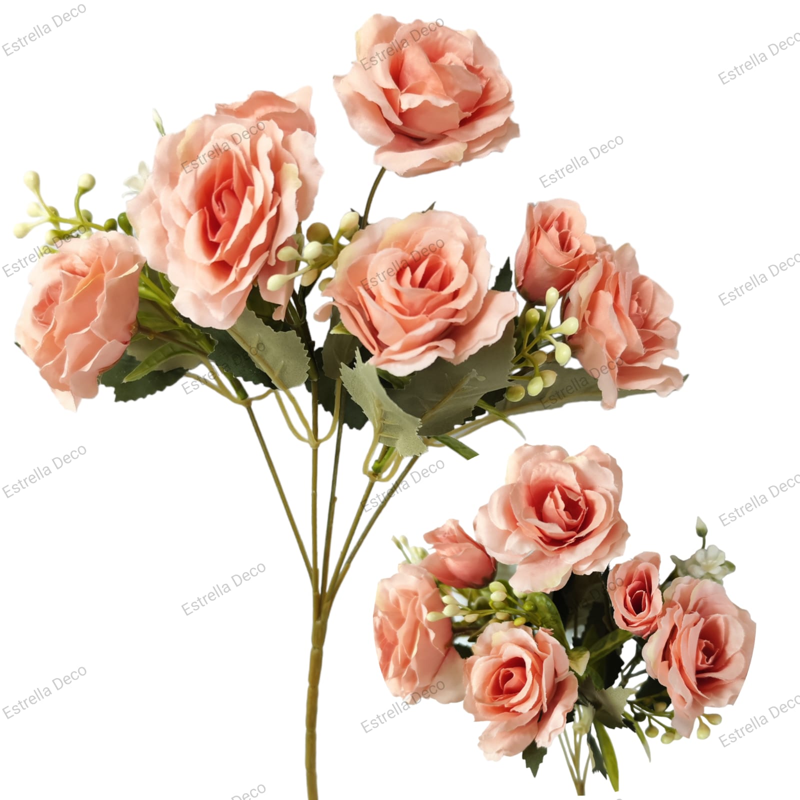 Ramo rosa 5 rosas + 2 pimpollos - Imagen 2