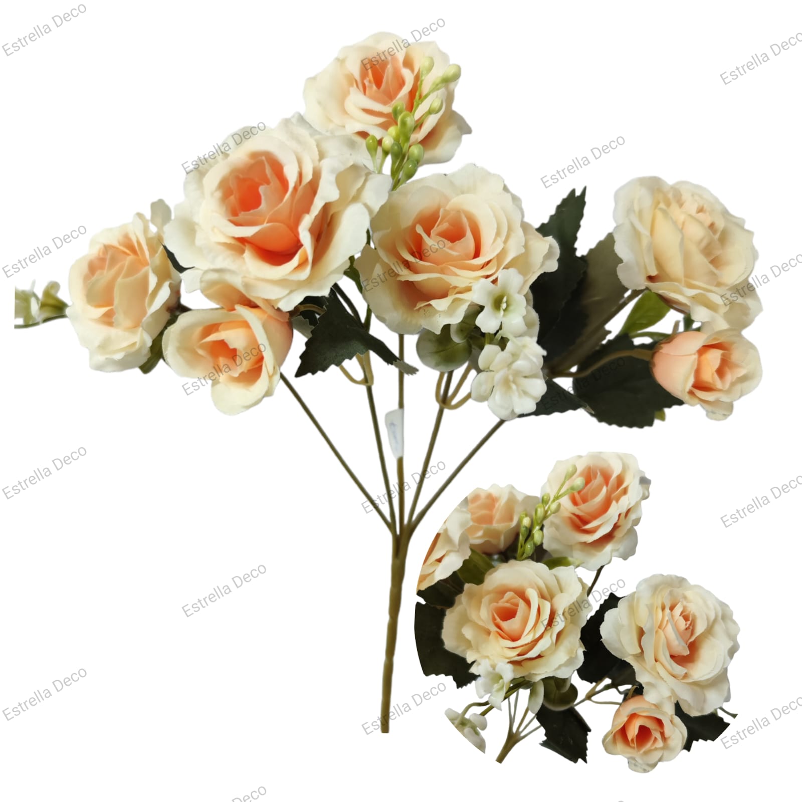 Ramo rosa 5 rosas + 2 pimpollos - Imagen 3