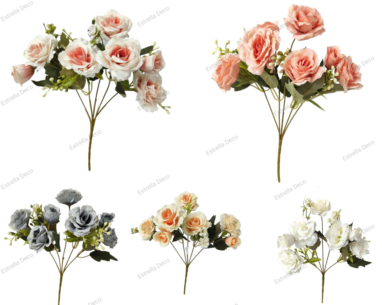 Ramo rosa 5 rosas + 2 pimpollos