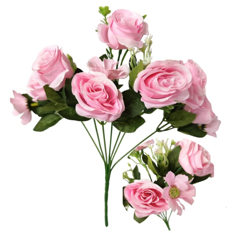 Ramo rosa 7 rosas+3 margaritas - Imagen 4