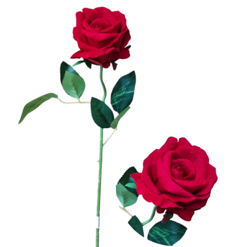 Vara rosa roja individual tela terciopelo - Imagen 2