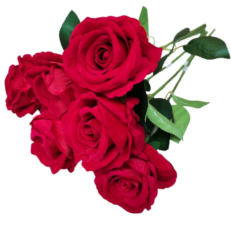 Vara rosa roja individual tela terciopelo