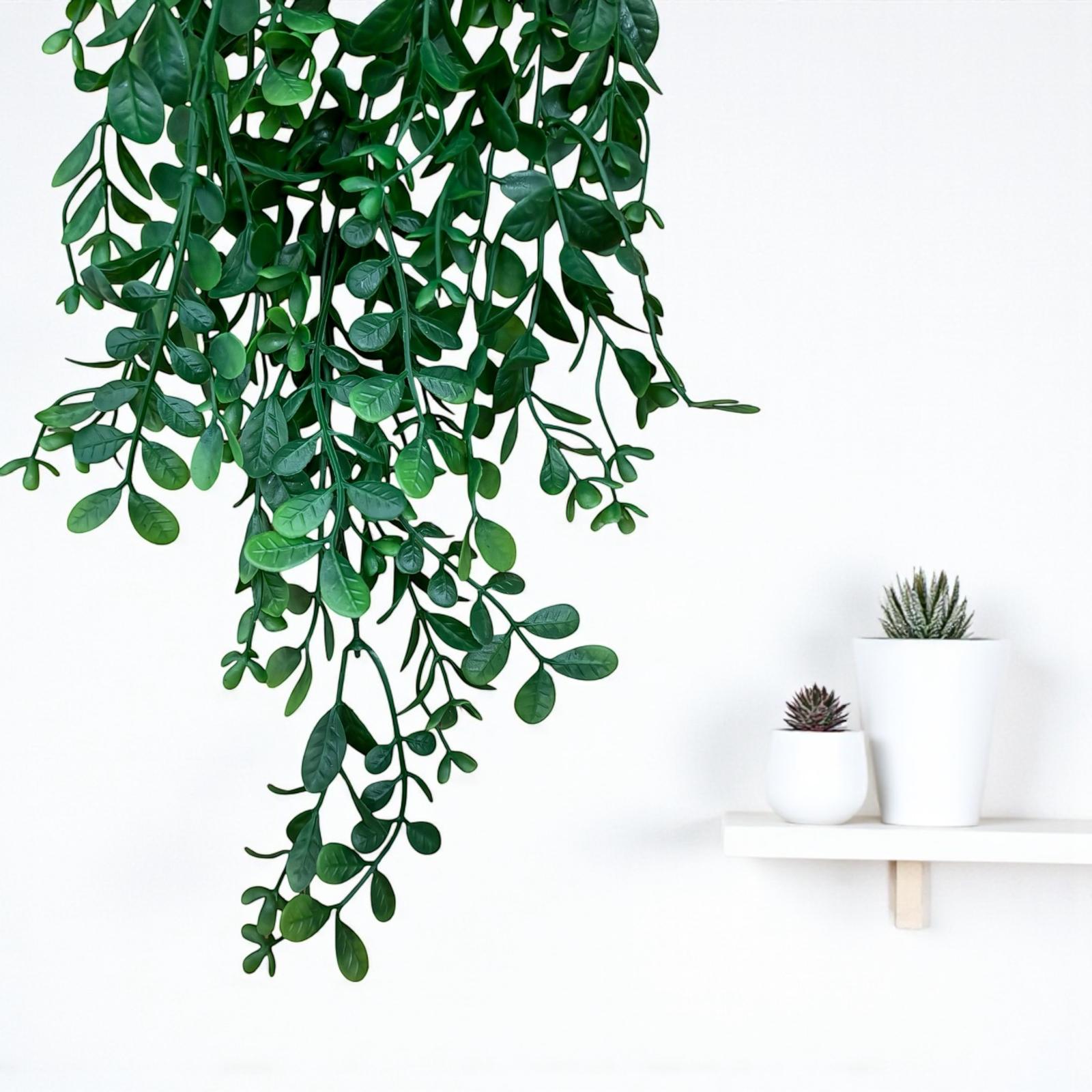 Ramo Planta Colgante Artificial Realista 70cm Deco Hogar - Imagen 3