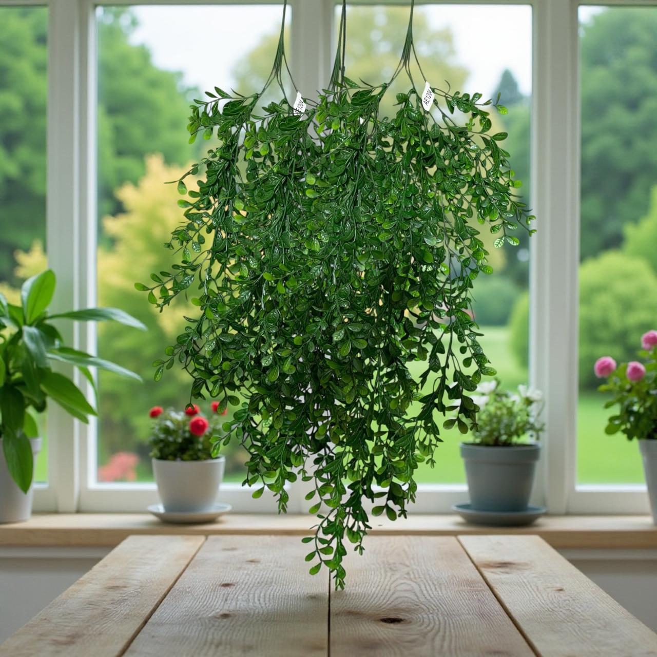 Ramo Planta Colgante Artificial Realista 70cm Deco Hogar - Imagen 2