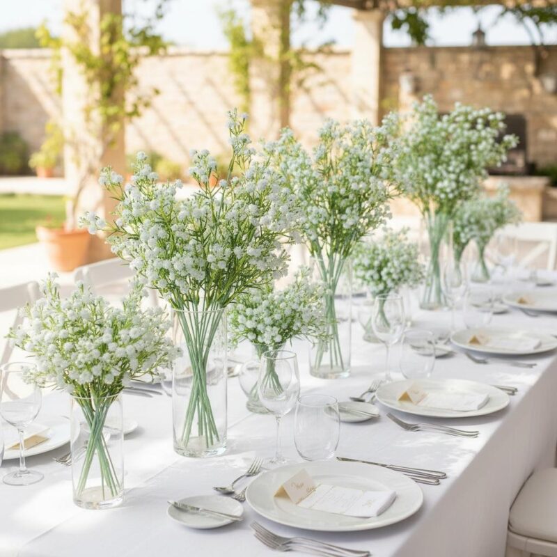 Ramo Gipsophila Artificial Baby Breath Decoración Centro De Mesa Eventos