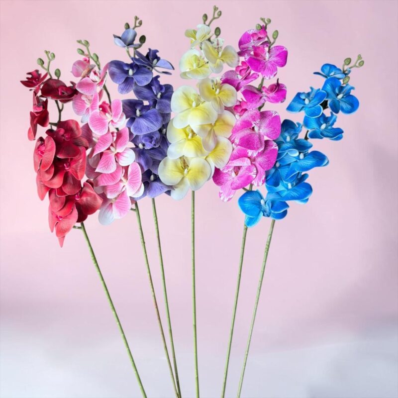 Orquídeas Artificial En Vara Realista Premium Flor Decoración Hogar 1m