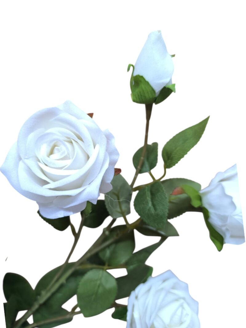 Vara flor rosa terciopelo 4 rosas + 1 pimpollo - Imagen 7