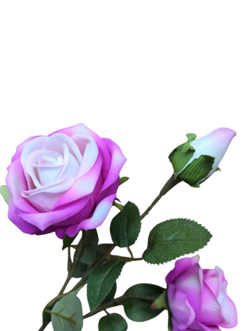 Vara flor rosa terciopelo 4 rosas + 1 pimpollo - Imagen 11