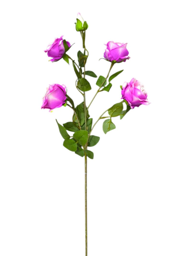 Vara flor rosa terciopelo 4 rosas + 1 pimpollo - Imagen 12