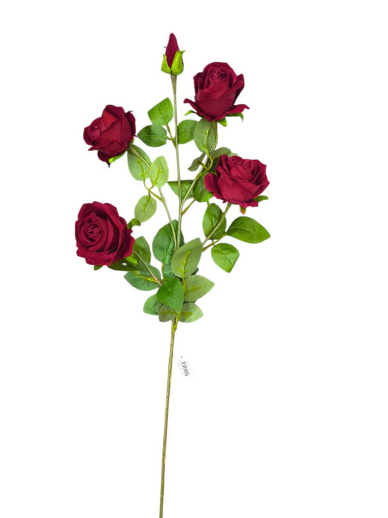 Vara flor rosa terciopelo 4 rosas + 1 pimpollo - Imagen 10