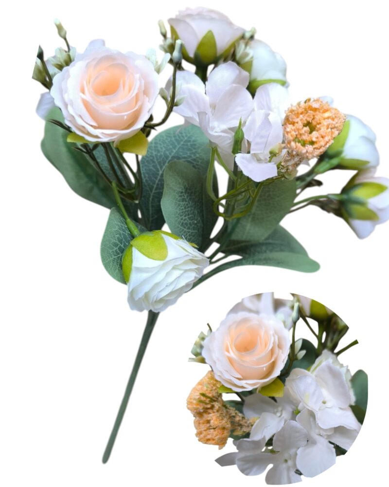 Ramo flores camelias 6 flores +10margaritas - Imagen 4