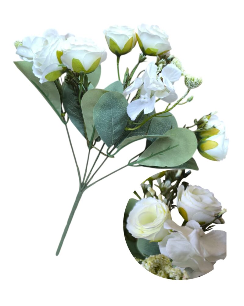 Ramo flores camelias 6 flores +10margaritas - Imagen 9