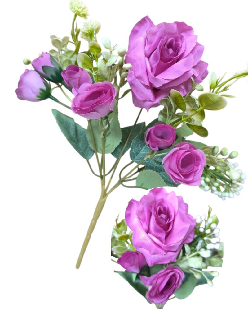 Ramo rosa 1rosa gr + 6 pimpollos - Imagen 6