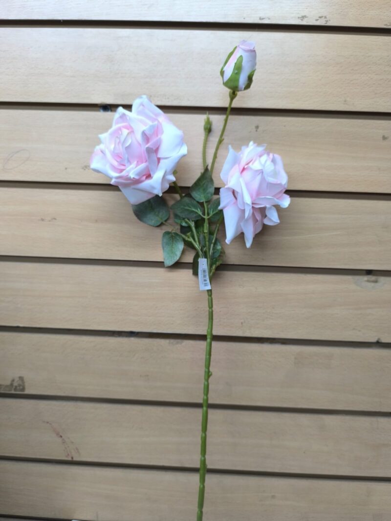 Vara rosa 72cm alto (2 rosa + 1 pimpollo) - Imagen 3