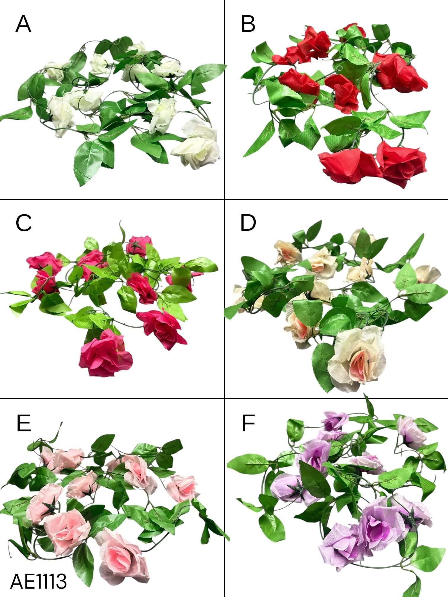 Guirnalda Rosa artificial 2.6m 9 rosas Estrealla Deco