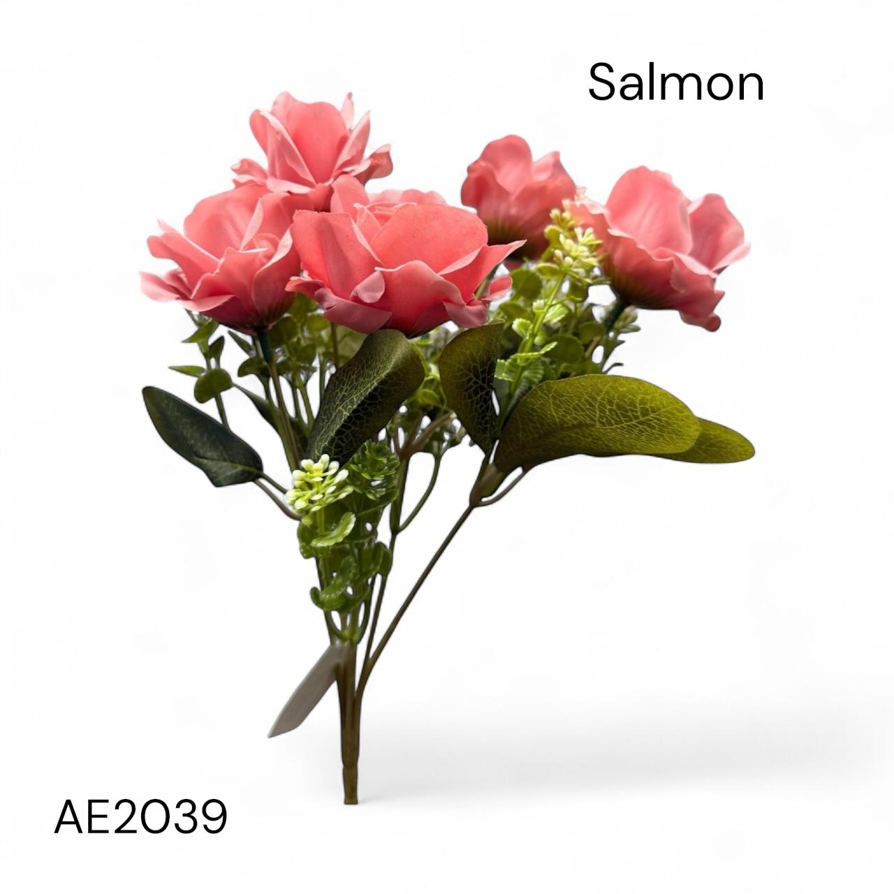 Ramo Rosa Artificial Realista Color Pastel x5 Cabecitas Estrella Deco - Imagen 7