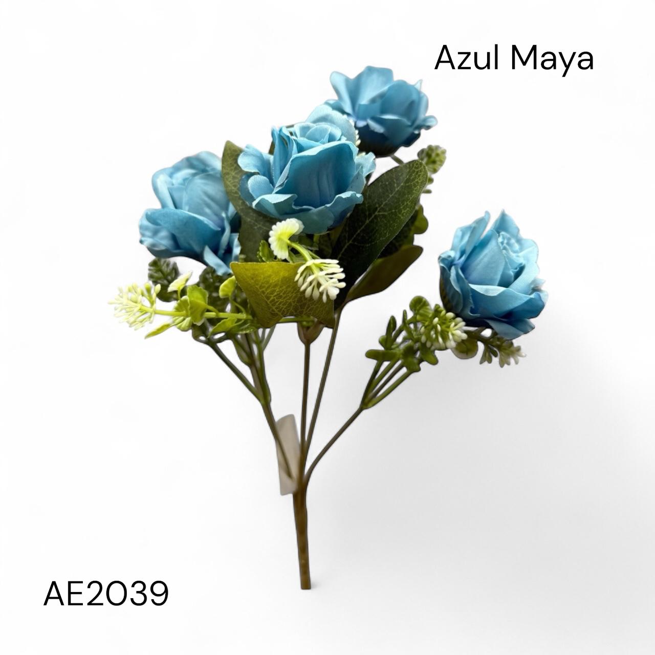 Ramo Rosa Artificial Realista Color Pastel x5 Cabecitas Estrella Deco - Imagen 5