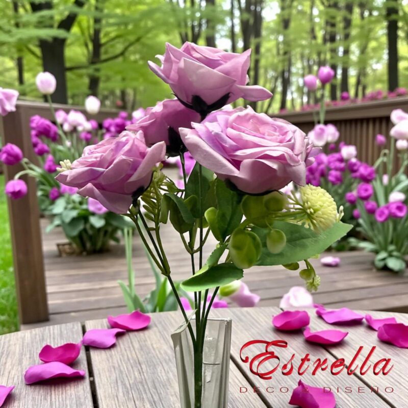 Ramos rosas x5 cabecitas - Imagen 16