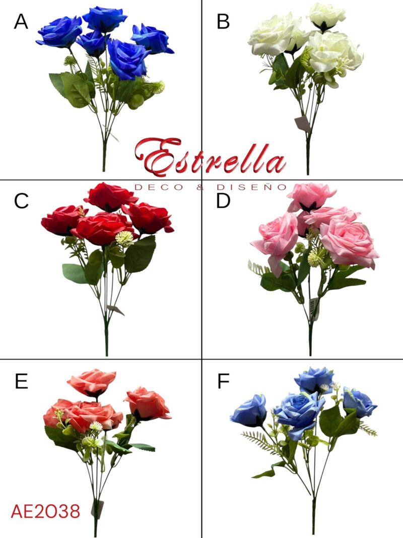 Ramos rosas x5 cabecitas