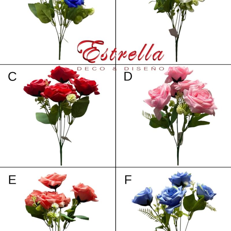 Ramos rosas x5 cabecitas