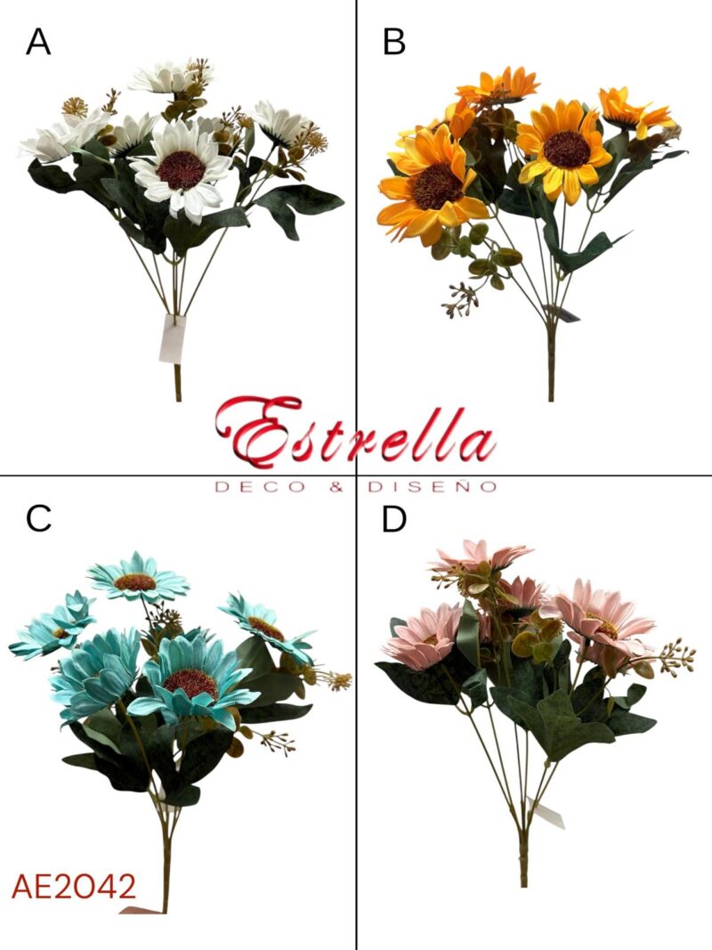 Ramos girasoles grandes x6 cabecitas