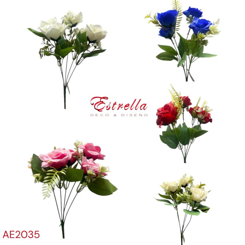 Ramos rosas x5 cabecitas
