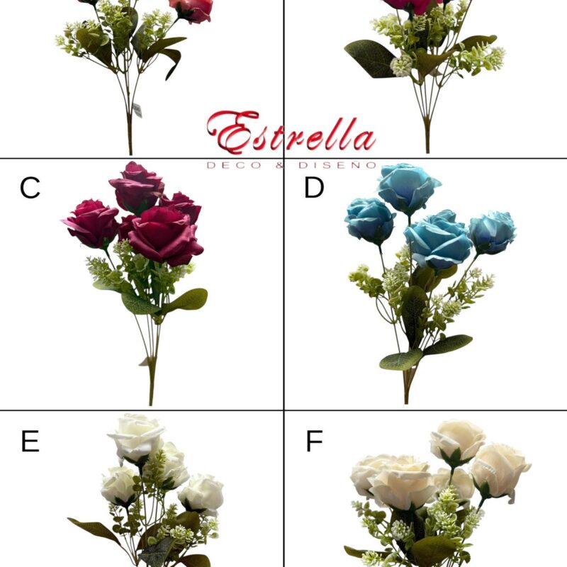 Ramos rosas x5 cabecitas
